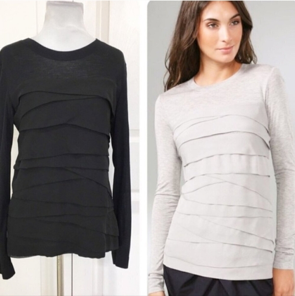 Diane Von Furstenberg Black “Bandot” Long SleeveTop Size P/S MSRP $250 - Picture 1 of 10